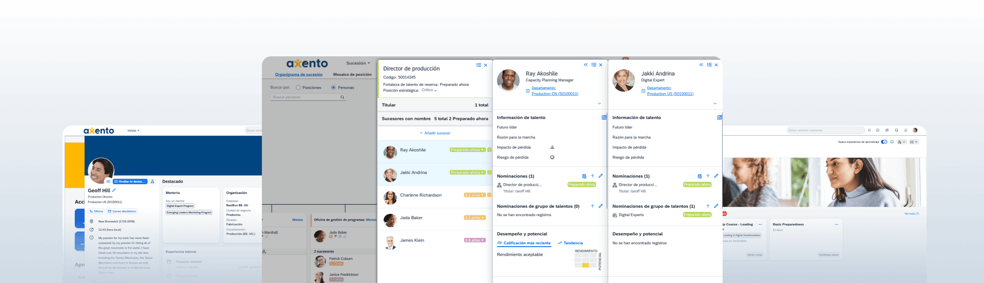 Capturas de pantalla de módulos SAP SuccessFactors