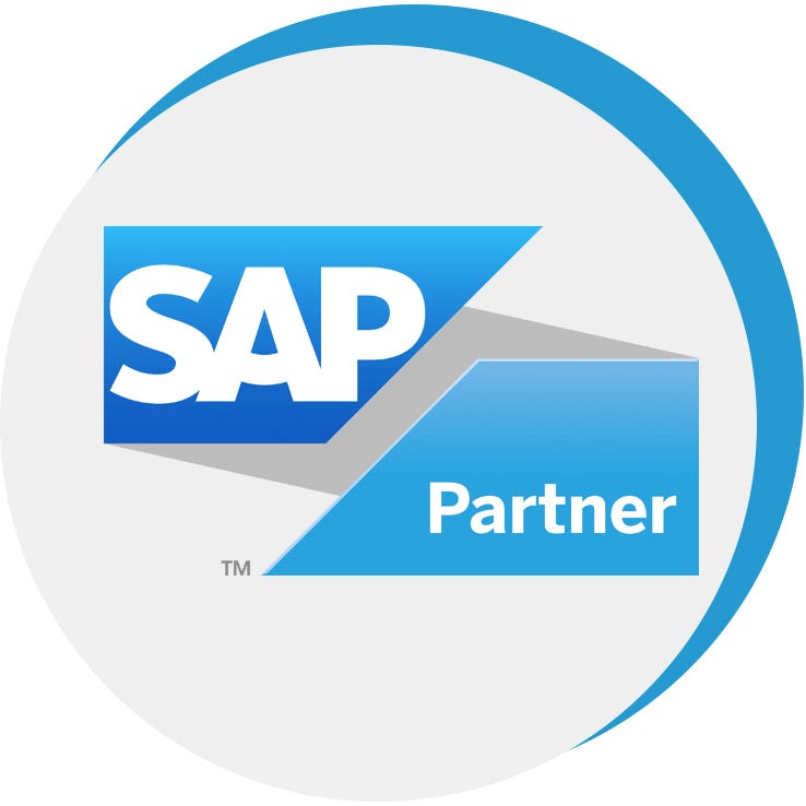 La imagen muestra el logotipo de 'SAP Partner', que simboliza la asociación de Axento con SAP. Esta alianza asegura que Axento esté cualificada para ofrecer soluciones SAP de alta calidad, brindando a sus clientes un soporte experto y acceso a las últimas innovaciones de SAP.